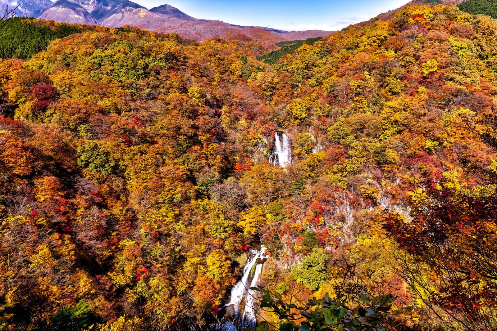 霧降滝の観瀬台からの全景