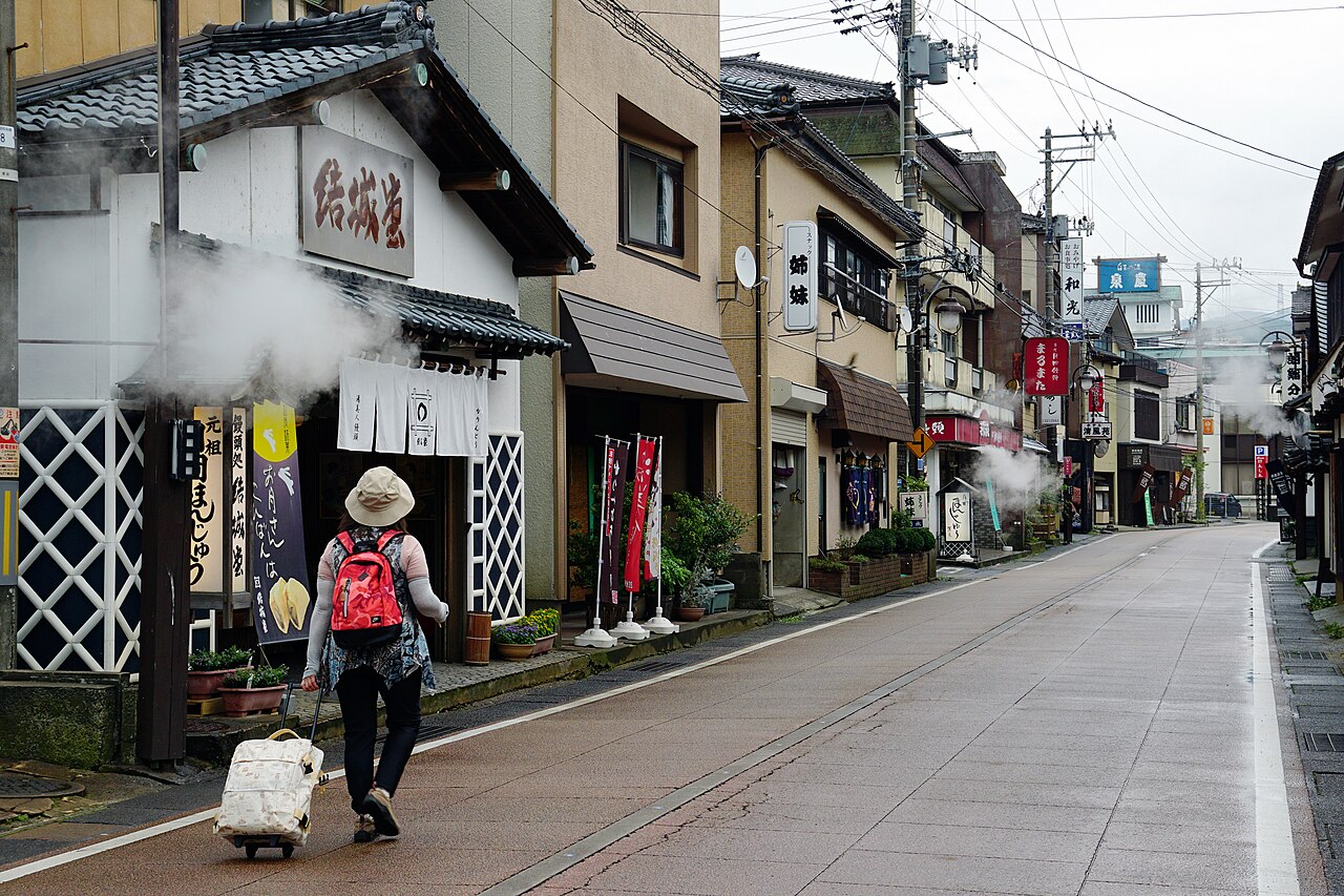 月岡温泉の風景