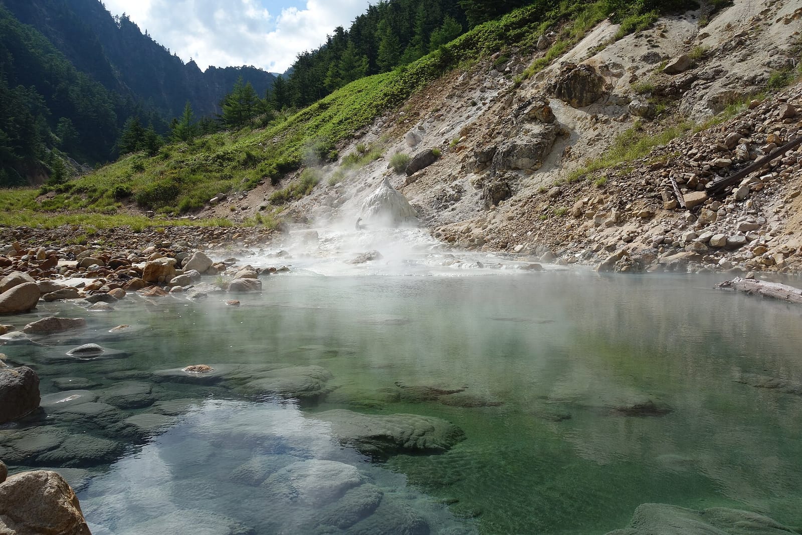 湯俣温泉の噴湯丘